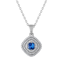 Load image into Gallery viewer, Tresorra 18K White Gold Diamond Sapphire Necklace
