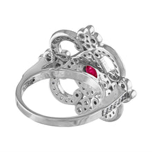 Load image into Gallery viewer, Tresorra 18K White Gold Diamond Ruby Ring
