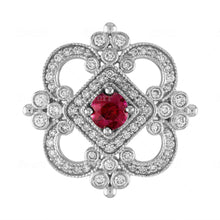 Load image into Gallery viewer, Tresorra 18K White Gold Diamond Ruby Ring
