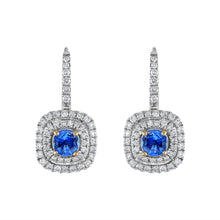 Load image into Gallery viewer, Tresorra 18K White Gold Diamond &amp; Sapphire Earrings
