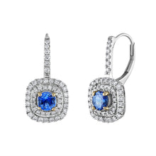 Load image into Gallery viewer, Tresorra 18K White Gold Diamond &amp; Sapphire Earrings
