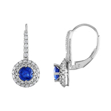 Load image into Gallery viewer, Tresorra 18K White Gold Diamond Sapphire Earrings
