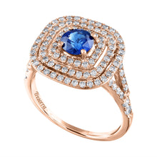 Load image into Gallery viewer, Tresorra 18K Rose Gold Diamond Sapphire Ring
