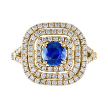 Load image into Gallery viewer, Tresorra 18K Yellow Gold Diamond Sapphire Ring
