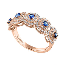 Load image into Gallery viewer, Tresorra 18K Rose Gold Diamond Sapphire Ring
