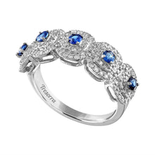 Load image into Gallery viewer, Tresorra 18K White Gold Diamond Sapphire Band
