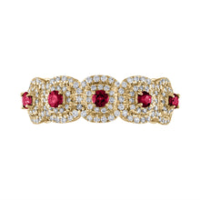 Load image into Gallery viewer, Tresorra 18K Yellow Gold Diamond Ruby Band
