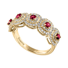 Load image into Gallery viewer, Tresorra 18K Yellow Gold Diamond Ruby Band
