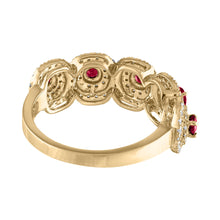 Load image into Gallery viewer, Tresorra 18K Yellow Gold Diamond Ruby Band
