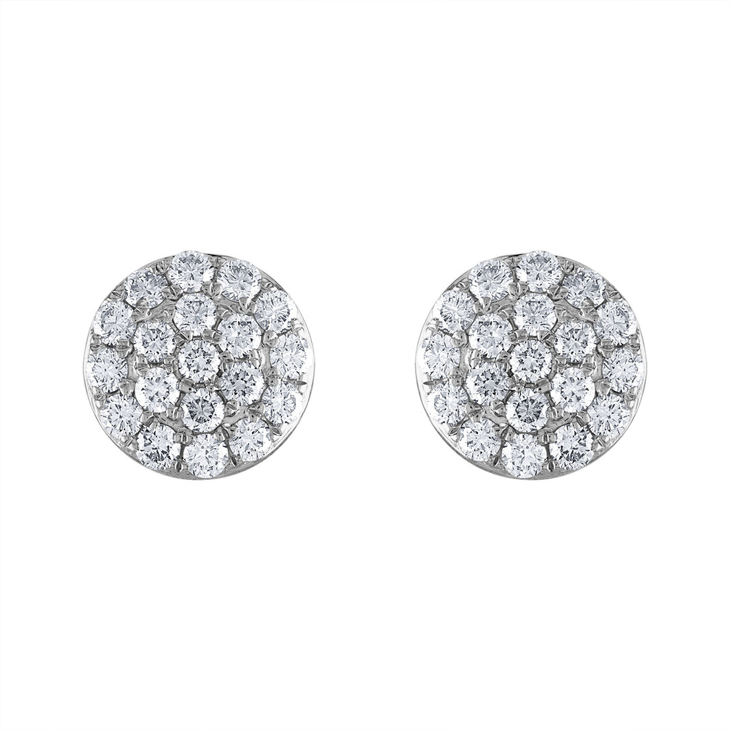 Tresorra 18K White Gold Diamond Cluster Earring