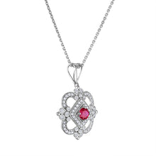 Load image into Gallery viewer, Tresorra 18K White Gold Diamond Ruby Necklace
