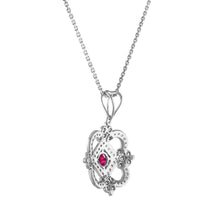 Load image into Gallery viewer, Tresorra 18K White Gold Diamond Ruby Necklace
