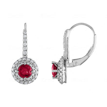 Load image into Gallery viewer, Tresorra 18K White Gold Diamond Ruby Earrings
