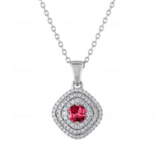 Load image into Gallery viewer, Tresorra 18K White Gold Diamond &amp; Ruby Necklace
