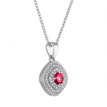 Load image into Gallery viewer, Tresorra 18K White Gold Diamond &amp; Ruby Necklace
