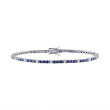 Load image into Gallery viewer, Tresorra 18K White Gold Diamond &amp; Sapphire Bracelet
