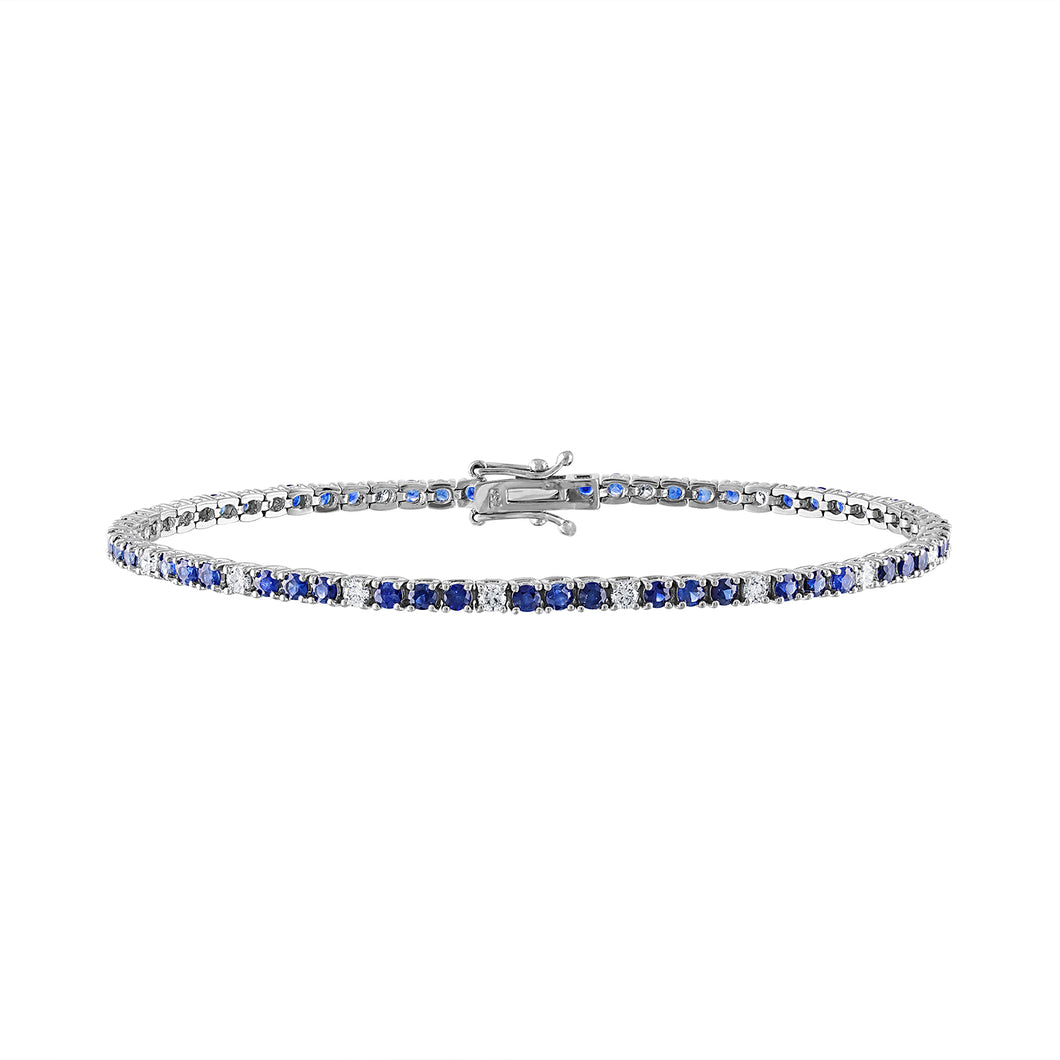 Tresorra 18K White Gold Diamond & Sapphire Bracelet