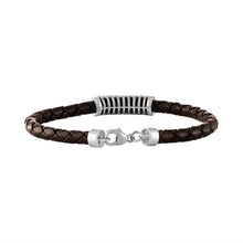 Load image into Gallery viewer, Tresorra 18K White Gold Leather &amp; Diamond Bracelet
