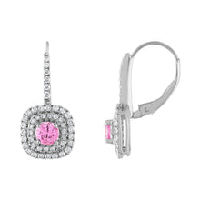 Load image into Gallery viewer, Tresorra 18K White Gold Diamond &amp; Pink Sapphire Earrings
