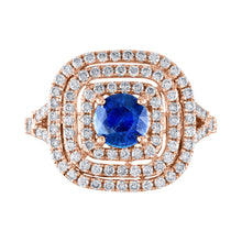 Load image into Gallery viewer, Tresorra 18K Rose Gold Diamond Sapphire Ring
