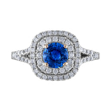 Load image into Gallery viewer, Tresorra 18K White Gold Diamond Sapphire Ring
