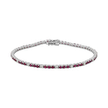 Load image into Gallery viewer, Tresorra 18K White Gold Diamond &amp; Ruby Bracelet
