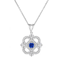 Load image into Gallery viewer, Tresorra 18K White Gold Diamond &amp; Sapphire Necklace
