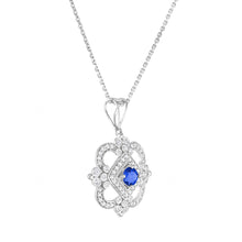 Load image into Gallery viewer, Tresorra 18K White Gold Diamond &amp; Sapphire Necklace
