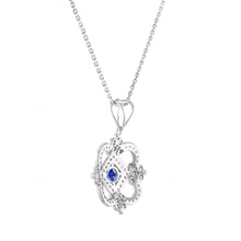 Load image into Gallery viewer, Tresorra 18K White Gold Diamond &amp; Sapphire Necklace
