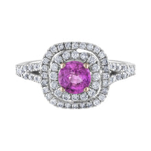 Load image into Gallery viewer, Tresorra 18K White Gold Diamond &amp; Pink Sapphire Ring
