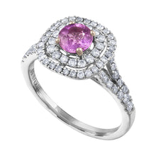 Load image into Gallery viewer, Tresorra 18K White Gold Diamond &amp; Pink Sapphire Ring
