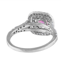 Load image into Gallery viewer, Tresorra 18K White Gold Diamond &amp; Pink Sapphire Ring
