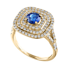 Load image into Gallery viewer, Tresorra 18K Yellow Gold Diamond Sapphire Ring
