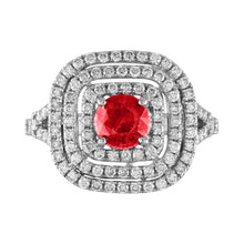 Load image into Gallery viewer, Tresorra 18K White Gold Diamond &amp; Ruby Ring
