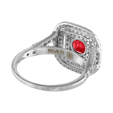 Load image into Gallery viewer, Tresorra 18K White Gold Diamond &amp; Ruby Ring
