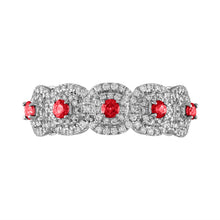 Load image into Gallery viewer, Tresorra 18K White Gold Diamond &amp; Ruby Ring
