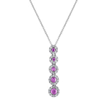 Load image into Gallery viewer, Tresorra 18K White Gold Diamond &amp; Pink Sapphire Necklace
