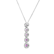 Load image into Gallery viewer, Tresorra 18K White Gold Diamond &amp; Pink Sapphire Necklace
