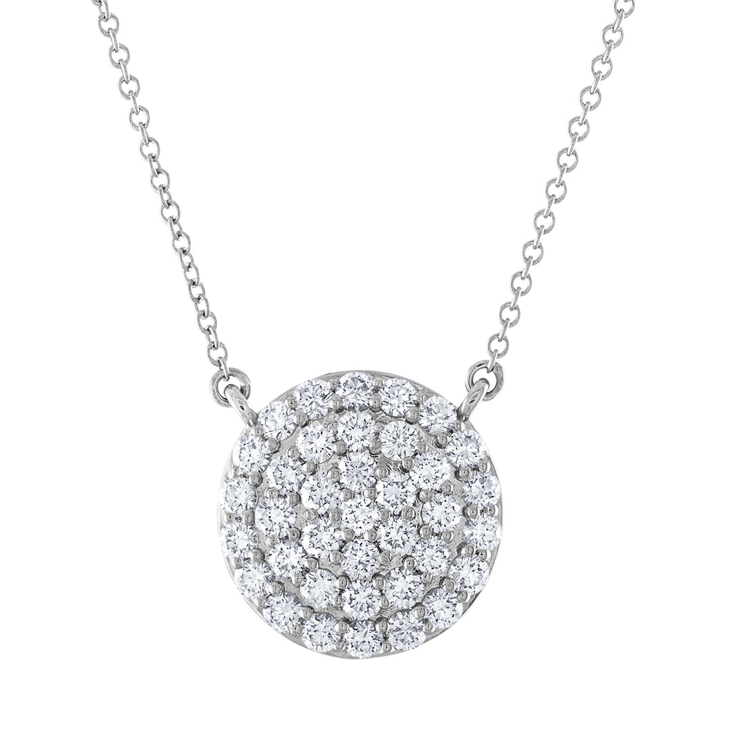 Tresorra 18K White Gold Large Cluster Diamond Necklace