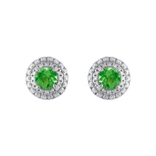 Load image into Gallery viewer, Tresorra 18K White Gold Diamond &amp; Tsavorite Earrings
