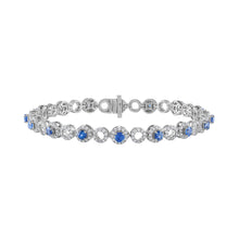 Load image into Gallery viewer, Tresorra 18K White Gold Diamond &amp; Sapphire Bracelet
