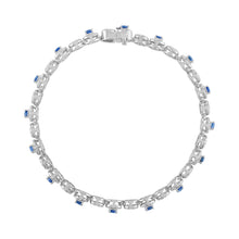 Load image into Gallery viewer, Tresorra 18K White Gold Diamond &amp; Sapphire Bracelet
