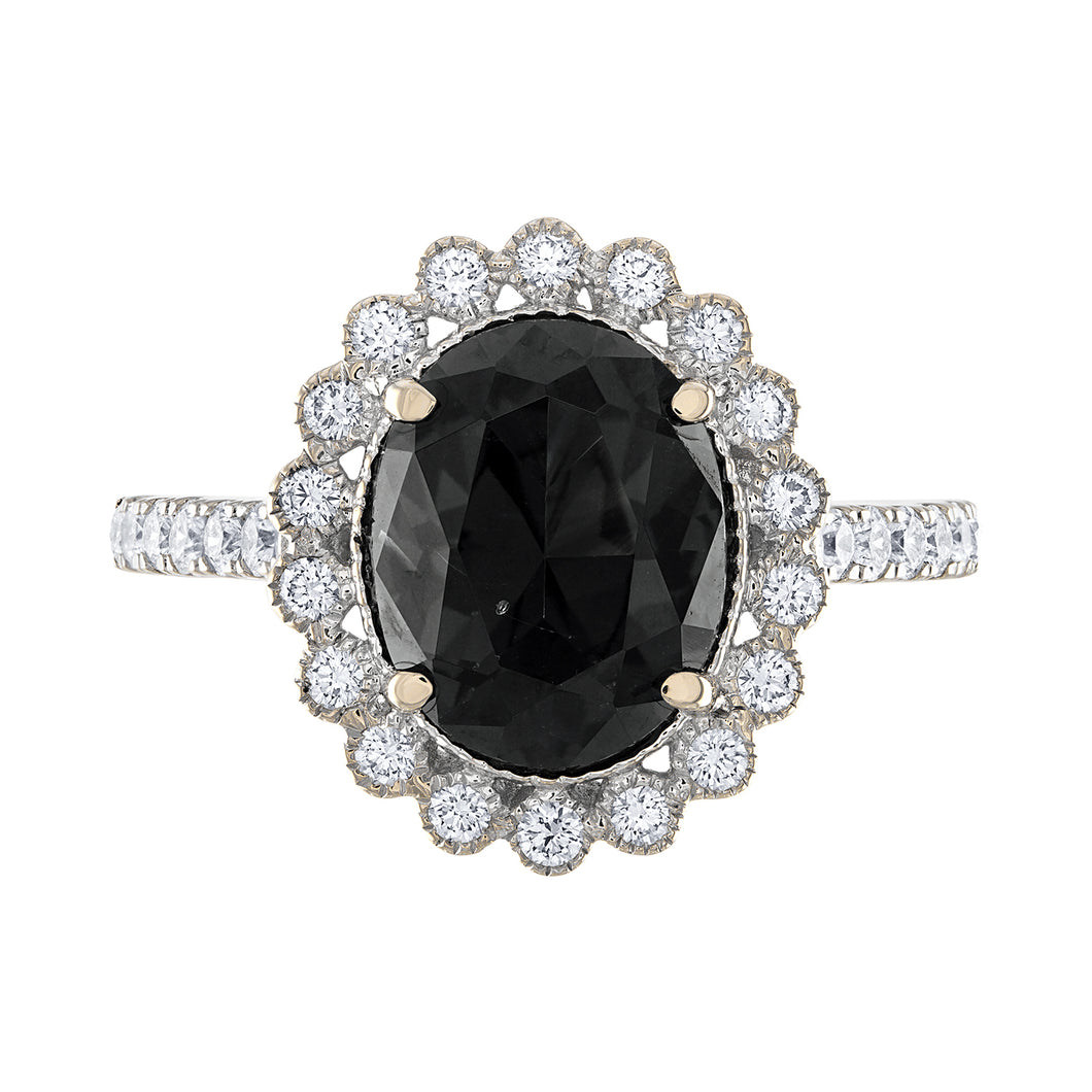 Tresorra 18K White Gold Diamond & Gray Spinel Ring