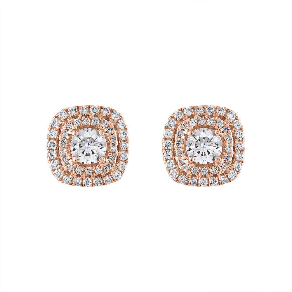 Tresorra 18K Rose Gold Diamond Earrings