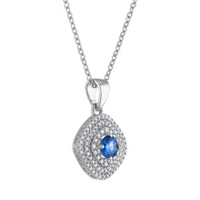 Load image into Gallery viewer, Tresorra 18K White Gold Diamond Sapphire Necklace
