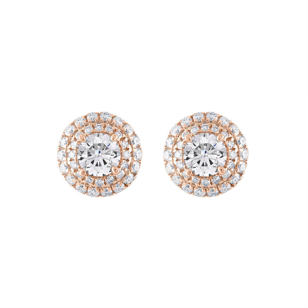 Tresorra 18K Rose Gold Diamond Earrings