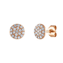 Load image into Gallery viewer, Tresorra 18K Rose Gold Cluster Diamond Stud Earrings
