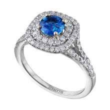 Load image into Gallery viewer, Tresorra 18K White Gold Diamond Sapphire Ring

